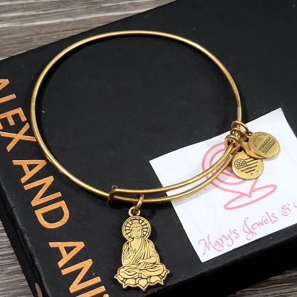 Alex and Ani Buddha Charm Bangle Bracelet - Picture 2 of 3